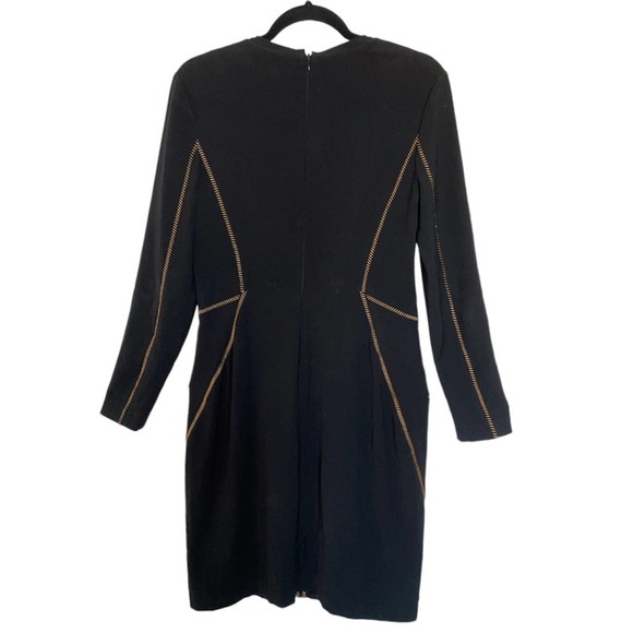 Rag & Bone Raj Black Crepe Sheath with Prominent Copper Stitching size 6 - Picture 3 of 10